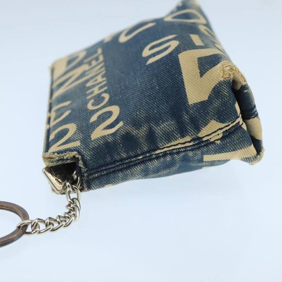 CHANEL Bysy line Coin Purse Canvas Blue Silver CC Auth bs19459 - Picture 4 of 16